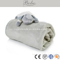 Baby Blanket with cute plush animal toy head(lamb, rabbit, dolphin)